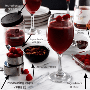 Detailed layout of props during a red wine drink photography photoshoot