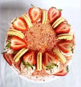 Estellas Vegan Bakery Valentine's Day themed cake from Estella's Vegan Bakery